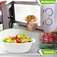 可堆肥白色纸碗，适用于派对、沙拉、甜点等场合