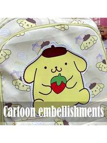 Sanrio Characters Pattern Design Backpack, Leisure Travel Backpack, Sweet College-Style Women's Backpack School Bag Bookbag