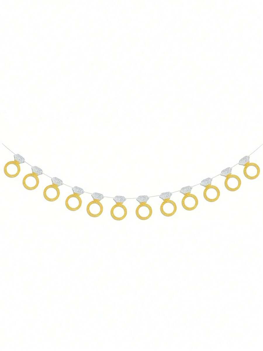 Décoration de fanion de bague de strass pour fond de fête de mariage, décoration de célébration de cérémonie de mariage, jeunes mariés heureux