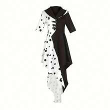Spotted Dress Role Playing Cloak Dress Set Dalmatian Halloween Dress For Girls - màu đen - Xem 2
