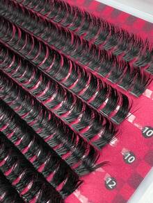 Hinarin 180 pezzi ciglie a grappolo D Curl Fluffy, ciglie finte in mink spesse, estensioni di ciglie a grappolo volume 110D, 8-16mm, ciglie individuali Fluffy Wispy per estensioni di ciglie, per principianti fai-da-te a casa