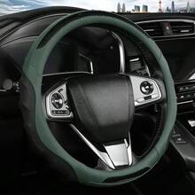 1 Stück, Nappa- und Carbonfaser-Muster Lenkradabdeckung, 38cm/15 Zoll, mit Innenring für verbesserten Griff und Komfort, ein ideales Geschenk für Autoliebhaber und ein Lieblingsgeschenk für diejenigen, die fahren