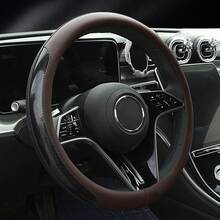 Universelle Kunstleder Lenkradabdeckung mit Innenkreis - rutschfest, langanhaltend, leicht zu reinigen, universelle Passform für die meisten Fahrzeuge (38cm), Autoradabdeckung, strapazierfähiges Material, angenehmer Griff, Autozubehör