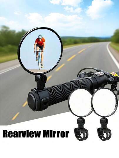 2Pcs/1PC Universal Bike Mirror - 360° Rotating Handlebar Mount For Mountain Bikes/Electric Scooters - Wide View Mirror With Quick-Install Clamp