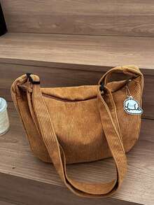 日式休闲单肩斜挎包，时尚学生休闲饺子包，可调节肩带，拉链封口，涤纶内衬，纯色设计，包边彩绘细节 - 专为时尚女性设计 - 适合日常使用、旅行、购物 - 送给少女和年轻女性的完美礼物 - 彩色 - 查看 8