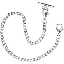 Gold/Silver Customizable Pocket Watch14 Inch Chain With Twisted Thick & T Bar & Lobster Clasps Custom Watch Chain Link Vest For Your Pocket Watch - WP104-silver - View 8