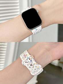 1 dây đeo đồng hồ thể thao bằng silicon, tương thích với Apple Watch 42mm, 44mm, 45mm, 46mm, 49mm, dây đeo thay thế thời trang cho đồng hồ thông minh, phù hợp với các dòng Ultra2, Ultra SE2, SE 11, 10, 9, 8, 7, 6, 5, 4, 3, 2, 1, dành cho cả nam và nữ. - trắng - Xem 9