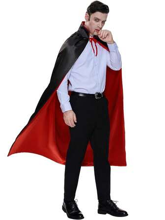1pc Adult Child Unisex Vampire Costume Accessories Vampire Masquerade Cape For Boys And Girls Party Black And Red Halloween