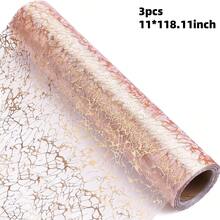1pc 11x108 Inches Rose Gold, Thin Mesh Gold Foil Table Runner For Birthday Wedding Banquet Party Table Decoration Supplies Tablecloth Table Runner, Placemat Plate Decoration, Holiday Table Centerpiece, Christmas, New Year, DIY