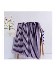 A Set Of Deep-Colored Striped Towels, Bath Towels, Coral Velvet Rectangular Bathroom Towels 75*35cm, Soft And Absorbent, Lint-Free, Suitable For Home Use, Unisex, Can Be Used As A Wrapped Bath Towel, Beach Towel, Outdoor Pool Towel, Bathing Towel, Or 140*70cm Bath Towel, Suitable For All Seasons Shower Towels For Beauty Salon, Hotel Sports,Home Essentials, Towel, Skin Care - Multicolor - View 17