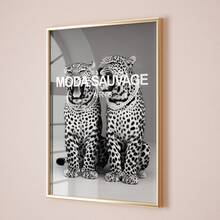 1/6 piezas Cuadros de arte de pared en blanco y negro Impresiones de leopardo y surfista Pinturas en lienzo Pósteres con tipografía audaz Decoración estética Y2K preppy para dormitorio, sala de estar, oficina, habitación de niña, regalo para ella sin marco - Multicolor - Ver 5