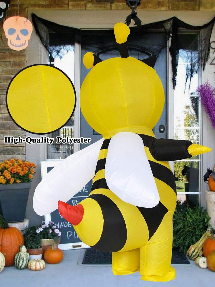زي نحلة قابل للنفخ للكبار، زي نحلة، زي قابل للنفخ مناسب للجنسين، زي نحلة كامل الجسم، زي نحلة ممتع، زي قابل للنفخ لعيد الميلاد والهالوين - أصفر - مشاهدة 3