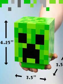 Minecraft 1 Commemorative Edition Collector's Series Minecraft Creeper/Pink Pig Night Light - Cute Style, USB Rechargeable, Creeper Calls Suitable For Bedroom Decoration And Relaxation, Perfect For Sleep/Christmas & Birthday Gifts, Suitable For Teens & Adults, Themed Party (Without USB Cable) Product Sent Without Power And Needs To Be Charged By Itself