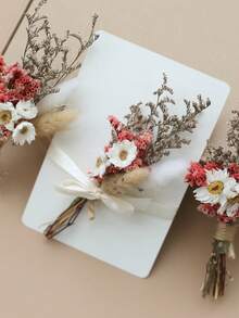 12 Pcs Boho Dried Flower Bouquet Mini Wedding Handmade Dry Flowers Decor For Vase Crafts DIY Photo Boutonniere For Men Floral Plant For Bridesmaid Gift Birthday Decor And Autumn Decor Items