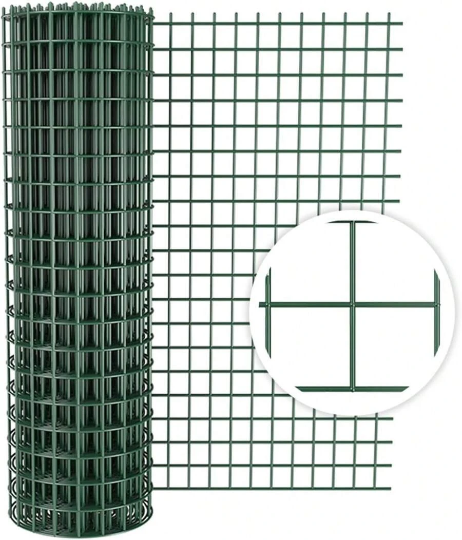 Green PVC Coated Welded Wire Fence 36 Inch X 50 Foot, 2 Inch X 3 Inch ...