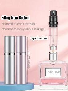 Bottiglia atomizzatore per profumo portatile e ricaricabile, formato da viaggio, flacone spray da 5ml/0,2oz, accessori essenziali per il viaggio, organizer da viaggio per spiaggia, vacanze estive, ritorno a scuola, forniture scolastiche, campeggio, vacanze, prodotti essenziali per le vacanze, profumo da donna, profumo da uomo, accessori da viaggio, articoli essenziali per il viaggio, accessori scolastici, forniture per il ritorno a scuola - Multicolore - Visualizzare 3