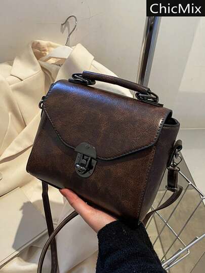 Bolso cuadrado ligero, informal, de negocios, con solapa y cierre de metal, para adolescentes, niñas, mujeres, estudiantes universitarios, novatos y trabajadores de cuello blanco, perfecto para oficina, universidad, trabajo, negocios, desplazamientos, actividades al aire libre, viajes, salidas