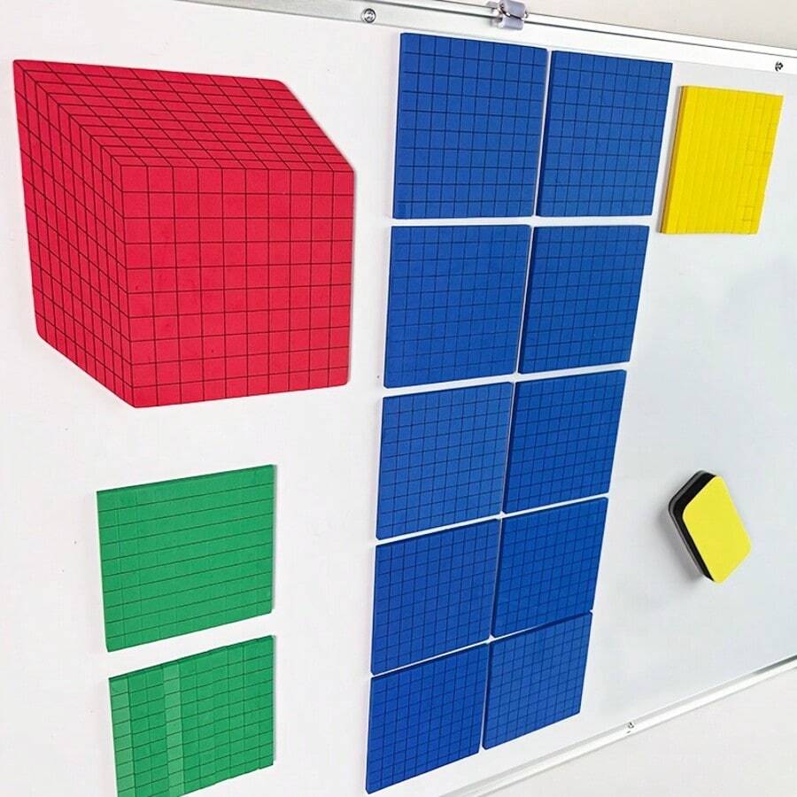 131pcs EVA Foam Magnetic Decimal Teaching Set - Colorful Number Blocks For Math Education, Perfect For Learning Place Value And Counting, Math Education Tool|Colorful Number Blocks|Magnetic Adhesive - Nhiều màu - Xem 1