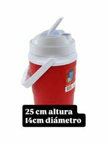 Vaso térmico 2 litros 1/2 galón para agua fría o caliente, botella termica reutilizable de gran capacidad, accesorios para bebidas, tapa antiderrames, ideal para deportes, oficina, viajes y uso diario, resistente y portátil - Rojo - Ver 5