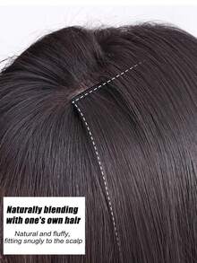 4英寸短发片夹式接发增加发量蓬松隐形发夹假发合成发短直发片适用于稀疏头发 - 彩色 - 查看 7