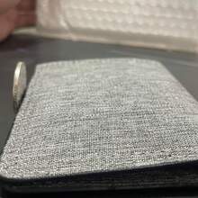 Portofel vertical ultra-subțire din pânză 1 buc - Design cu mai multe sloturi pentru carduri, 4 sloturi pentru carduri, 1 compartiment pentru bancnote, 1 slot pentru lanț, Capacitate mare, Pliabil compact, Potrivit pentru bărbați, femei, studenți și tineri profesioniști, Durabil pentru utilizare zilnică, Stil minimalist casual