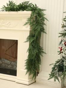 Vigne de cyprès artificielle pour Noël - 182 cm, décoration suspendue en caoutchouc souple premium de pin. Convient pour la cheminée, le mur central, la décoration de longue table à manger, et idéal pour les mariages ainsi que la décoration saisonnière de la maison. Vigne de cyprès sans contenant.