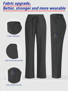 Pantalones de alta calidad para mujeres/enfermeras, pantalones cómodos, pantalones de unicolor y simple con múltiples bolsillos