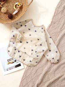 1 Stück Langarm-Schürze, leicht zu reinigende Essens-Lätzchen, Polyester-Überzieher-Schürze zum Füttern, Malen und sauberen Mahlzeiten, Kinderzubehör für 6-36 Monate