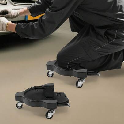 YUNRUX Rollende Knieschoner, Knieschoner mit 3 Rädern, flexible gleitende Knieschoner mit verstellbaren Riemen