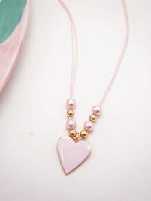 قلادة قلب معلق وردي ناعم وذهبي، قلادة خنّاق أنثوية رقيقة، لقاء رومانسي، يعزز الجاذبية الأنثوية، مناسبة للارتداء اليومي، هدية عيد الحب، إكسسوار حفلة