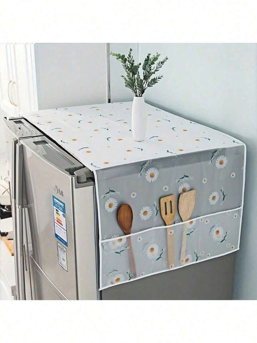 1件【InS风格多功能冰箱防尘罩带口袋】，60cm*180cm/55cm*130cm，适用于防油防水双门单门冰箱等电器，MRNA布艺装饰收纳，居家厨房皆宜，多种图案