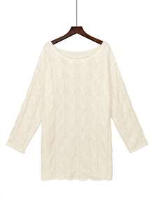 Women's Loose Knit Pullover Sweater, French Casual Style, Long Sleeve, Autumn/Winter - Beige - View 6