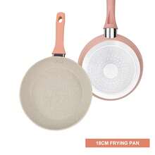 ABKOK 1pc/2pcs/3pcs/5pcs/6pcs Mini Non-Stick Aluminum Cookware Set, Easy To Clean Frying Pan, Soup Pot, Breakfast Pan, Compatible With Induction And Gas Stove, Sold Individually Or As Set