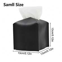 مجموعة صندوق مناديل من الجلد الصناعي (بي يو) 2 قطعة، غطاء صندوق مناديل مربع متين ومقاوم للماء وقابل للطي، حقيبة مناديل ورقية لغرفة المعيشة والمطبخ والنوم والحمام، تصميم بسيط للمكتب المنزلي والفندق وديكور السيارة