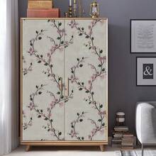 1 Roll Of Beige Pink Plum Blossom Peeling Self-Adhesive Wallpaper PVC Vinyl Self-Adhesive Touch Paper Suitable For Bedroom Renovation Living Room Stickers Dormitory Hotel Renovation Home Decoration And Furniture Renovation Wall Stickers DIY17.7 In X 393.7/196.8/118.1/39.3 In