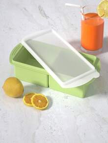 Silicone Freezer Tray With Lid - Silicone Freezer Food Molds- Large Ice Cube Tray,Silicone Freezer Container,Freeze & Store Soup, Sauce, Broth,Leftovers - Makes 4 Perfect 1 Cup