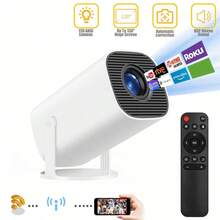 Tragbarer Projektor, natives 720P, unterstützt 4K, 5G-WLAN-Drahtlosverbindung, automatische Pegelkorrektur, um 180 Grad drehbar, geeignet für Mobiltelefone/TV-Sticks/Laptops, Heimkino bevorzugt