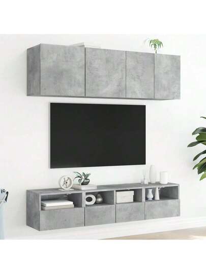 VidaXL TV Wand Units Pcs 40x30x30 Cm Processed Wood Concrete Grijs view 4