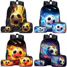 3-częściowy zestaw plecaków w kolorze czarnym/neonowym/kolorowym z pudełkiem na lunch, piórnikiem i torbą do przechowywania - wytrzymały poliester, lekki, modne mieszane kolory