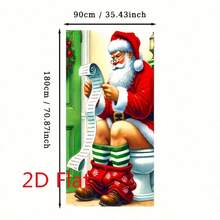 2D Flat Christmas Door Banner, 1PC Christmas Door Hanging, Surprising Elves, Christmas Door Decorative Fabric, New Year Festival Door Curtain, Atmosphere Door Curtain, Christmas Door Hanging, Interior Door Decoration, Bathroom Door Banner, Wear-Resistant Polyurethane Fiber