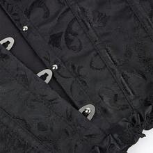 1pc Women's Jacquard Waist Cincher, Lace Button Back Tie Adjustable Corset, Suitable For Halloween, Party