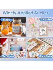 Mini Sticker Printer, Sticker Maker Machine With Thermal Sticker Paper Rolls, Mini Printer Sticker Maker For Labels/Notes, Compatible With IPhone, Android Phone & Tablet, White - Multicolor - View 8