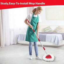 Spin Mop Replacement Set For O-Ceda EasyWring 1-Tank System, Includes 4 Mop Head Replacement, 1 Mop Handle (4-Section Pole), 1 Scrubber Head, 1 Spin Base - trắng - Xem 7