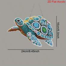 1 pièce Ensemble de peinture de diamant acrylique 6,3 pouces x 9,45 pouces - Superbe art mural de tortue, diamants de forme asymétrique, kit de peinture de diamant acrylique DIY, fournitures d'artisanat de décoration d'intérieur thème animal - Cadeau d'anniversaire et de fête unique