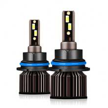2 件 H1 H3 H7 H11 9005/HB3 9006/HB4 9012 9004 9007 H4 H13 汽车前照灯远/近光组合，12V 6500K 超白光 150000LM，高速风扇亮 3570CSP 芯片，即插即用灯泡，超聚焦光束，航空铝快速冷却