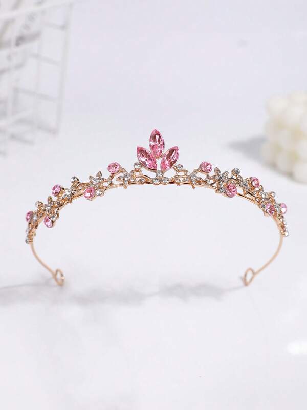 1pc Fashionable Princess Crown Headband With Rhinestones, Elegant Luxury Gift For Women, Coronas, Tiara, Costume Crown, Hair Garland, Head Wreath, Hair Vine, Headpiece, Hair Circlet, Tiara Crown, Wedding, Bridesmaids Gifts, Looks Of Party