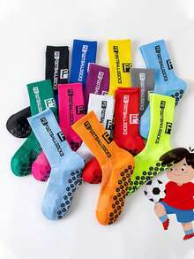 1/5 Pairs Kids Sports Socks, Football Socks, Non-Slip Socks, Knee-High Socks, Mid-Calf Socks, Compression Socks, Basketball Socks, Children