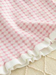 2pcs/Set Young Girls Casual Cardigan Sweater And Mini Skirt, Autumn/Winter - Pink - View 7