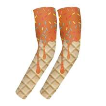 夏季户外防紫外线臂套，透气运动冰袖，可爱冰淇淋和蛋糕设计，男女适用，骑行臂套 - 彩色 - 查看 18