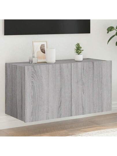 VidaXL TV Wand Unit LED Lighting 80x35x41 Cm Grijs Sonoma